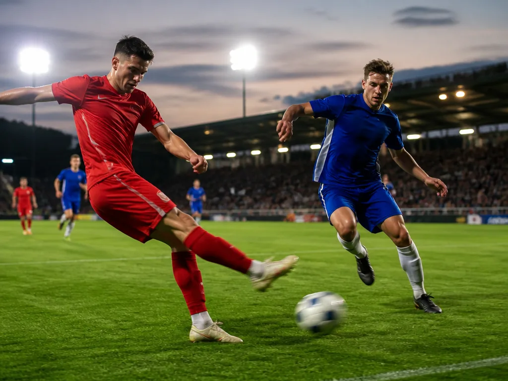 Fotboll på en allsvensk gräsplan i sommarljus