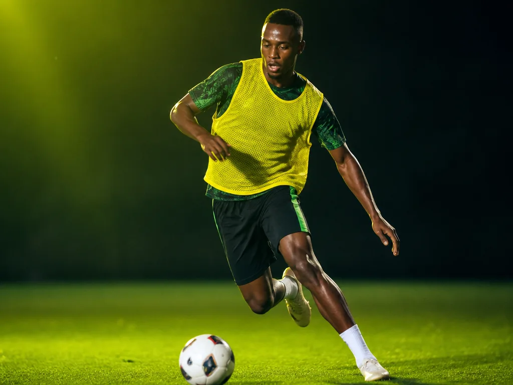 Ung professionell fotbollsspelare i träningssession med boll – Jobe Bellingham, Borussia Dortmunds mittfältare