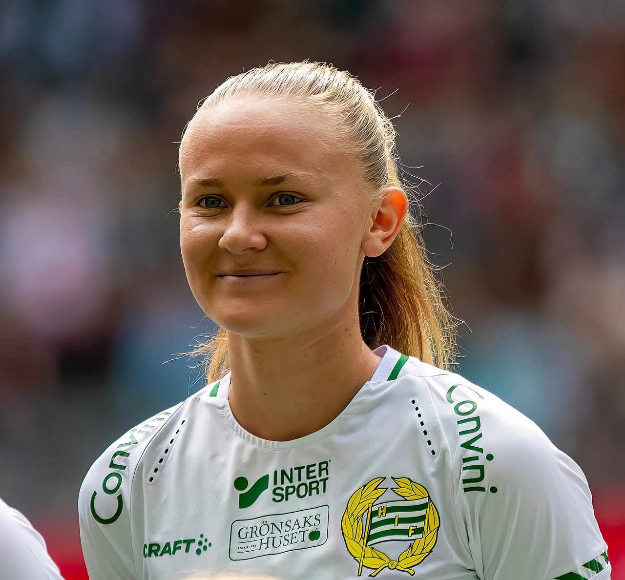 Matilda Vinberg, svensk fotbollsspelare, i match för Hammarby IF