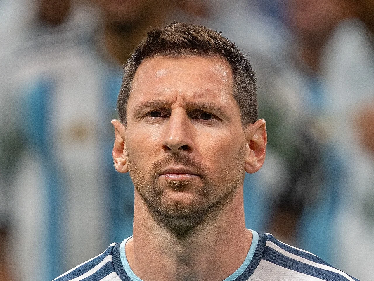 Lionel Messi, argentinsk fotbollsspelare, i landslagsmatch för Argentina